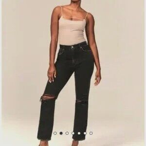 Abercrombie & Fitch Jeans Ankle Straight Ultra High Rise Curve Love Black 26/2